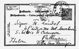 Postkarte von Rosa Luxemburg an Georg Friedrich Zundel vom 18.7.1899
